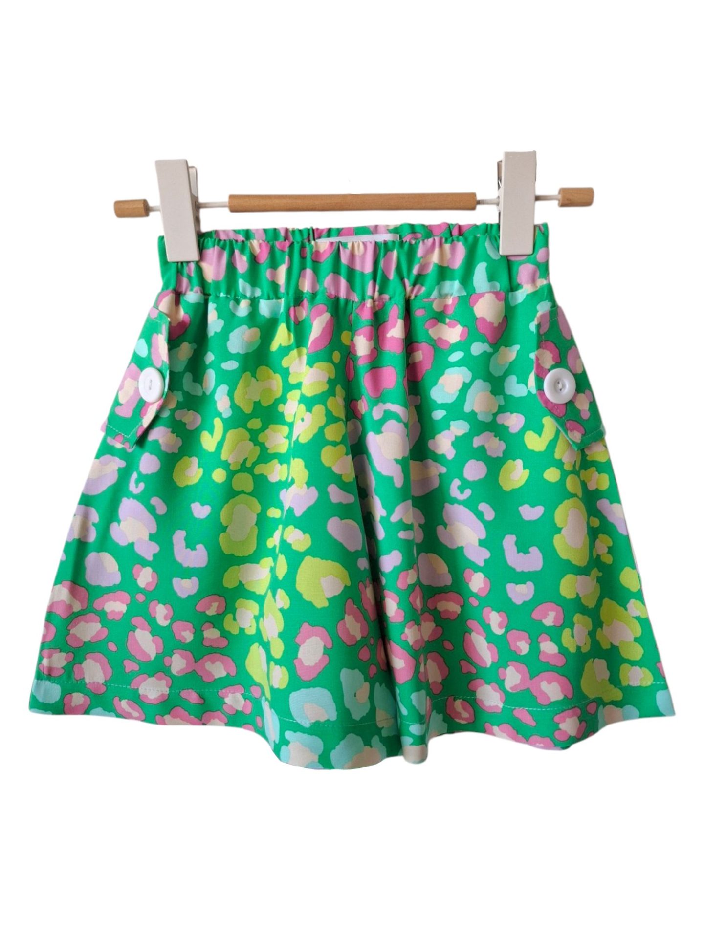 Fustă pantalon fete, de vară - verde - imagine 2