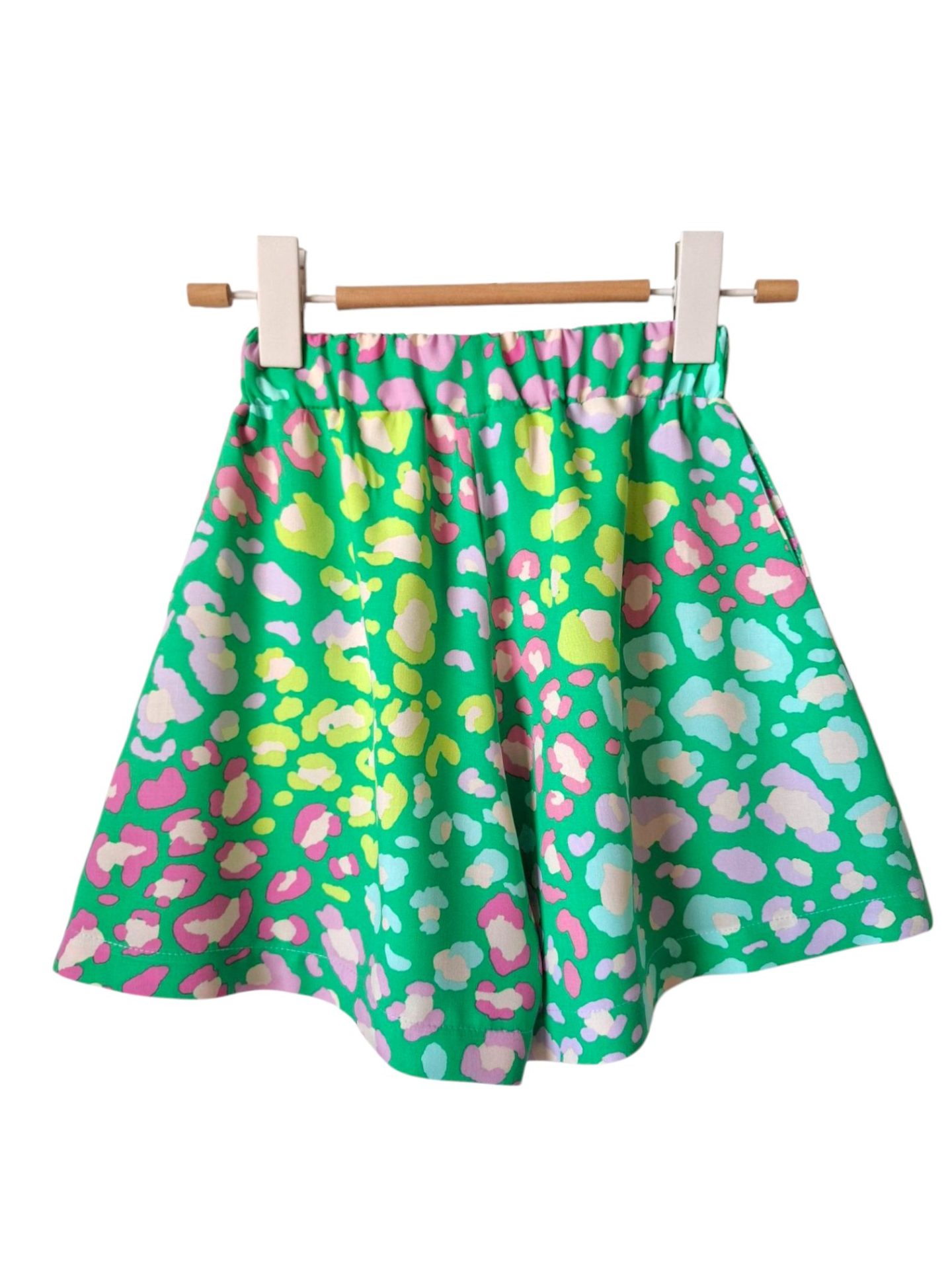 Fustă pantalon fete, de vară - verde - imagine 3